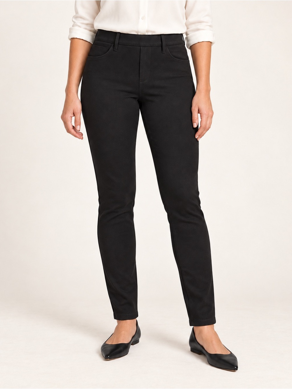 J.Crew Mercantile Gigi Ponte Pants Black Stretch Skinny Size 12 Office Workwear